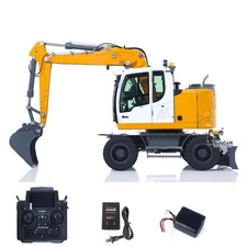 1/14RC Hydraulic Wheeled Excavator 7CH Valves 2WD/4WD RTR Digger Axle Lock Sound