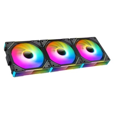 V1 Fans Infinity Mirror ARGB 120 mm RGB Daisy Chain PC Fan 3er-Pack Schwarz