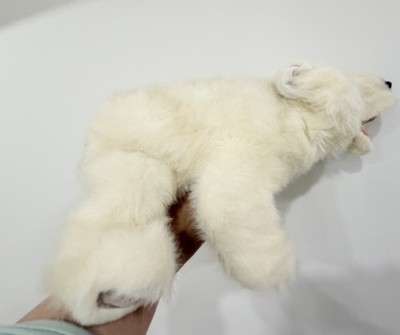Folkmanis White Polar Bear Cub Soft Furry Hand Puppet Plush Realistic Animal 16 
