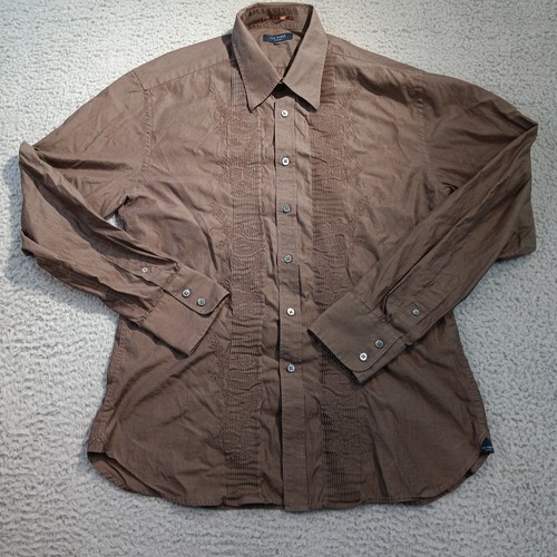 Ted Baker, Vintage Ted Baker London Long Sleeve Button Down Shirt Men's Size L Brown