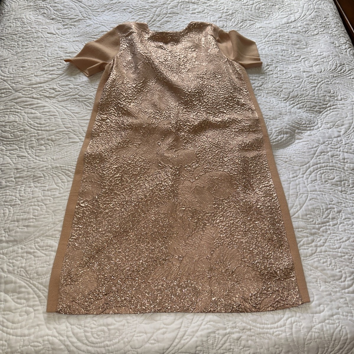 rose gold sweater dress Tory Burch Floral Cloque Front size S/p Alabaster/Rose size-au12-us8