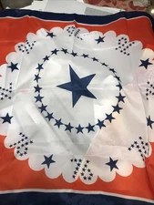 Stars & Stripes '76 Handkerchief Kerchief 21" Square Flag Print Head Scarf