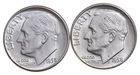 Choice Unc 1958 P+D Roosevelt Dime Gem BU Collection Lot Set *0977