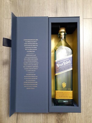 Johnnie Walker Blue Label Scotch Whisky Empty Bottle w Box Cork 750ML BOXED