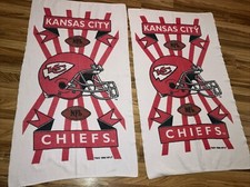 Vintage 90s Kansas City Chiefs Taylor Swift Beach Towel 30x55 Made In The USA