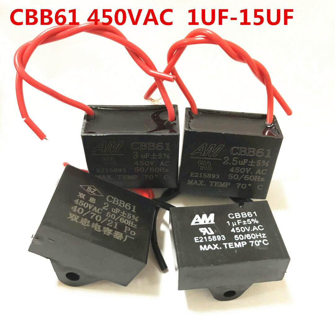 ACS Industrial Capacitors CBB61 Capacitor 450V 1/1.2/1.5/1.8/2/2.5/3/ 3.5/4/4.5/5/6/7/8/10/12/15/18/20UF Electronic Starter Fan Air Conditioning(450V 1UF General Purpose Industrial AC 1 5/8 In Shaft Diameter Motors - Foto 5