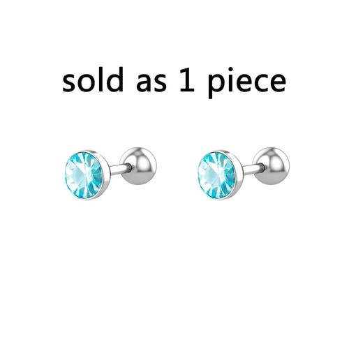 Mini Ear Stud Hypoallergenic Earring Jewelry Surgical Steel Screwed Ear Piercing - Picture 10 of 28