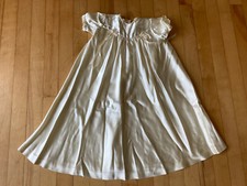 Beauty Antique Victorian Satin Lace Baby Girl Christening Gown Baptismal Dress