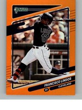 2021 Donruss Francisco Lindor 139a   Cleveland Indians Holo Orange