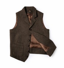 Brown Tweed Hunting Vest Annual Ring XL