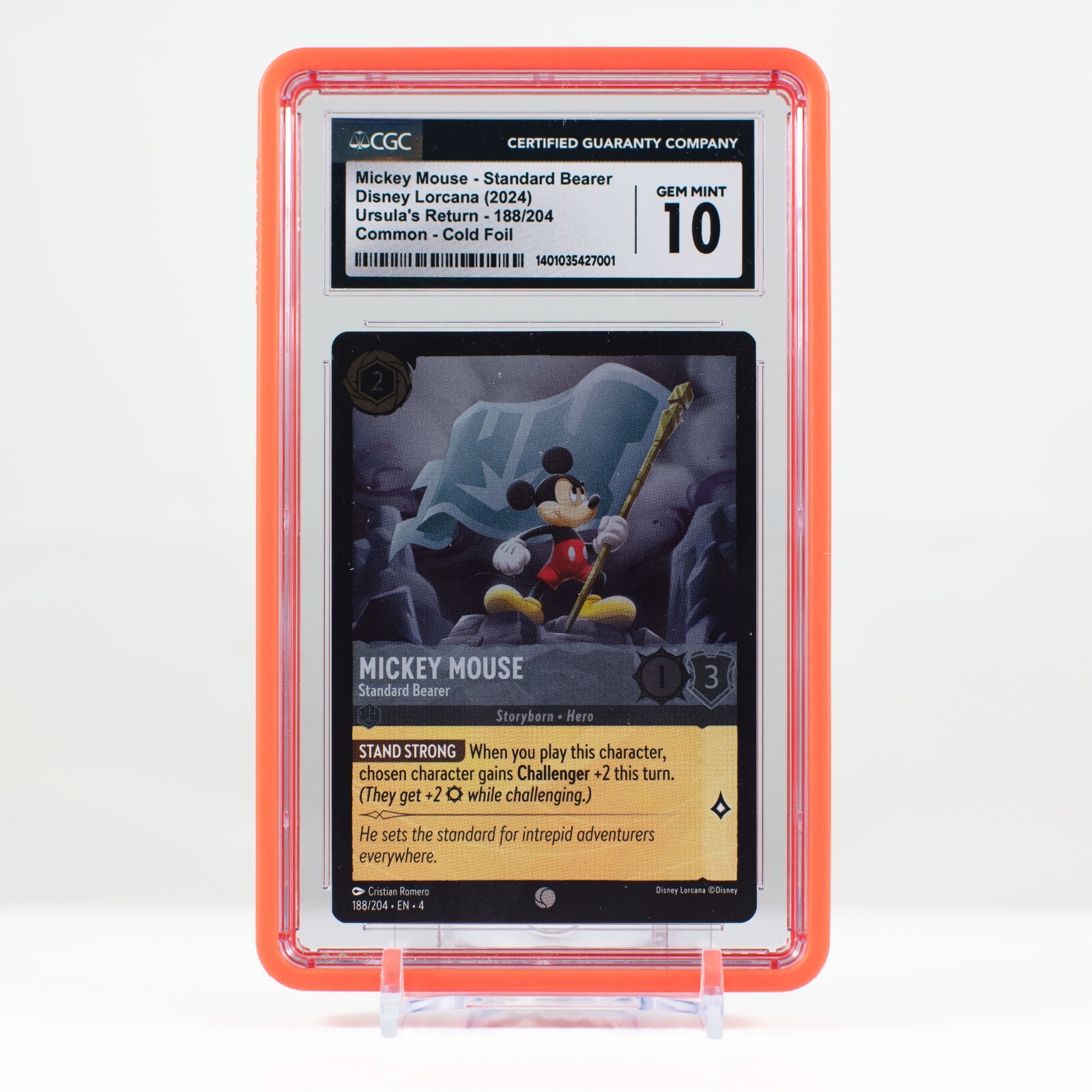 Disney Lorcana Mickey Mouse #188 Cold Foil Ursula's Return 2024- CGC 10 Gem Mint