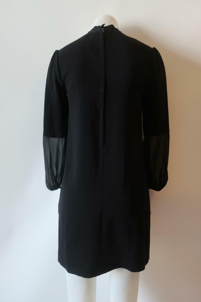reiss black dress long sleeve Reiss Long-Sleeve Belted Midi Dress in Navy