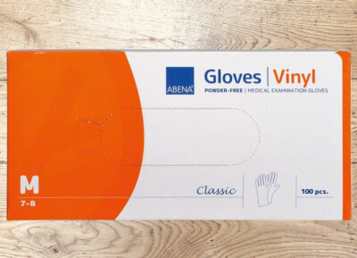 6 Pack. ABENA  Classic Vinyl Einweghandschuhe, 6X 100 Stück, Größe L, Puderfrei
