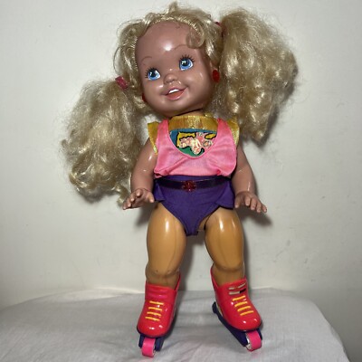 Vintage California Roller Baby Schlittschuh Puppe 1991 Tyco 15'' funktionstüchtig