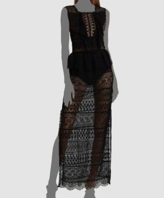 Ulla Johnson Lace Silk-Trim Maxi Dress, 4 / Black