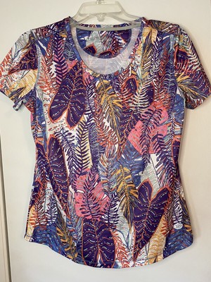 Reel Legends Pm Petite Medium Freeline Short Sleeve Top Fishing Shirt Floral Ebay