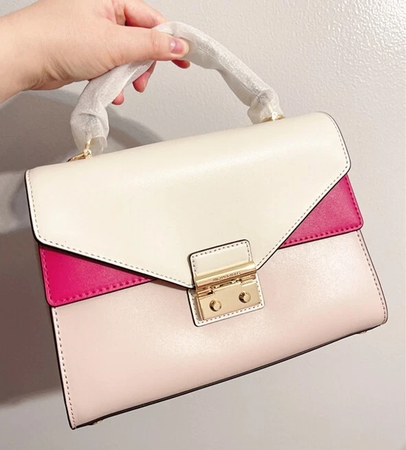 NWT Michael Kors Sloan Medium double flap Top Handle Satchel Bag SEPNK UL PINK