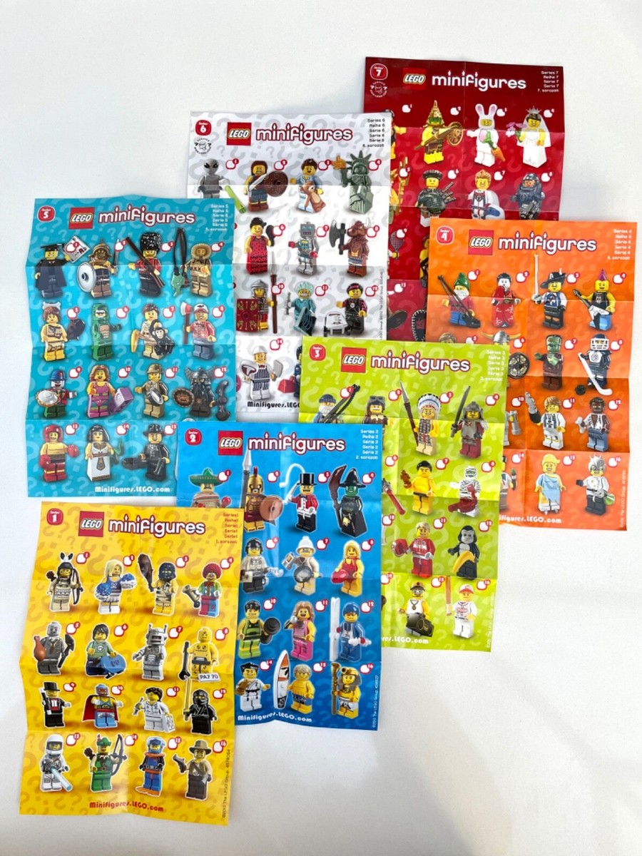 Lego Collectable Minifigures Series 1, 2, 3, 4, 5, 6, 7 Tick Sheet