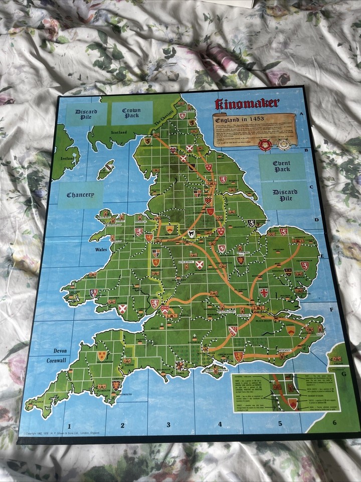 Complete Kingmaker Board Game by Gibson Games War If The Roses 1983 eBay