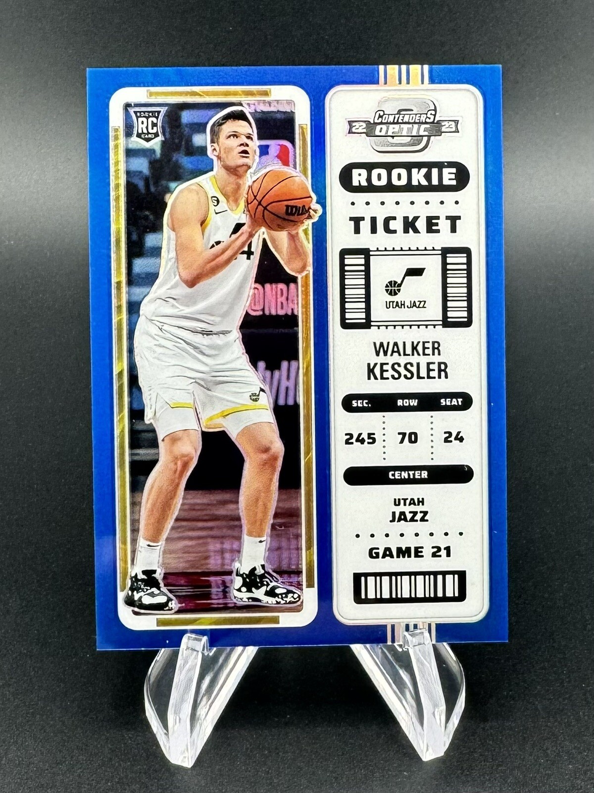 Walker Kessler 2022-23 Panini Contenders Optic Blue Prizm RC Rookie Ticket /99