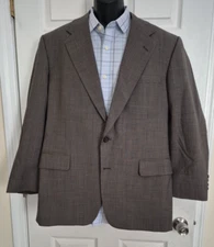 H Oritsky Men Hounds Tooth Plaid Blazer Two Button 44R Jacket USA Suit Separate