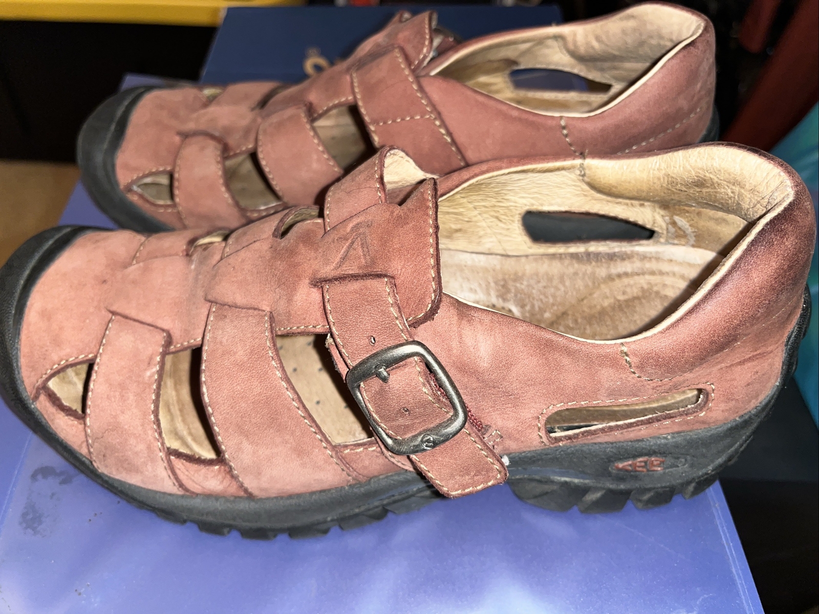 Scarpe donna Keen taglia 7 5 nere marroni impermeabili sandali trekking blu usate