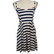 Lush Striped Sun Dress, Navy/ White, Small