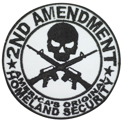 2ND AMENDMENT Kreis Logo Patch Bügelbild Aufnähen bestickt Patch für Shirts
