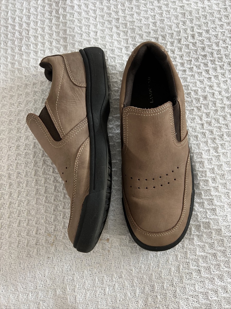 Lands End Mens Slip On Moc Leather Suede Shoe Size 8D Brown  display picture 1