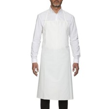 ROLL DRAP Latzschürze lang Küche, Weiß PLASTIFIZIERT 100% Baumwolle B75xL90