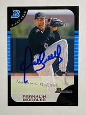 Franklin Morales Signed Bowman #303 2005 Colorado Rockies Auto MLB RAD
