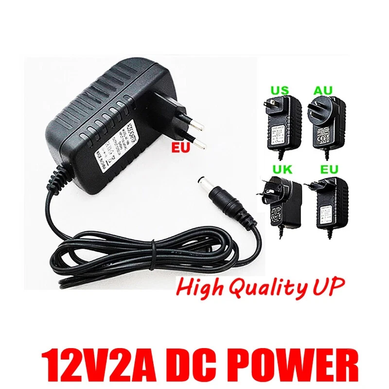 Alimentatore Universale 12V 2A AC/DC, Trasformatore 100-240V a 12V 24W, Adattatore di Alimentazione per Strisce LED, Telecamere di Sicurezza, Router, 1M Cavo, con 2 Spine DC Alimentatore Universale 12V 2A AC/DC, Trasformatore 100-240V a 12V 24W, Adattatore di Alimentazione per Strisce LED, Telecamere di Sicurezza, Router, 1M Cavo, con 2 Spine DC