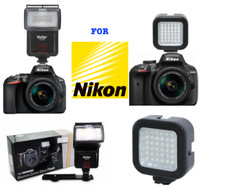 ZOOM BOUNCE FLASH 36 LIGHT LED FOR NIKON D3400 D3300 D5600 D90 D80 D70 D40