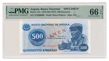 ANGOLA banknote 500 Kwanzas 1976 Specimen PMG MS 66 EPQ Superb Gem Uncirculated