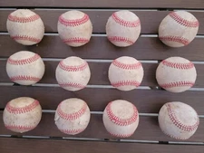 Lot of Leather Baseballs 12 Count Dozen Rawlings Wilson Diamond Assorted Brands
