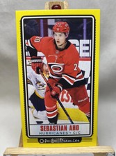 SEBASTIAN AHO 2021-22 O-Pee-Chee Hockey OPC Premier Tallboys YELLOW Border