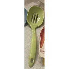 Reston Lloyd Melamine Slotted Spoon Lime Green Utensil Retro