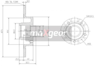 2X Maxgear 19-1276 Bremsscheibe FüR Renault Toyota