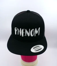 Yupoong Classic Trucker Mesh Hat Cap Phenom SnapBack Flat Brim Black