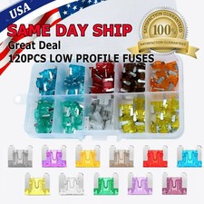 120 pc Low profile Mini Car Fuse Auto Car Motorcycle SUV FUSES Kit APM ATM