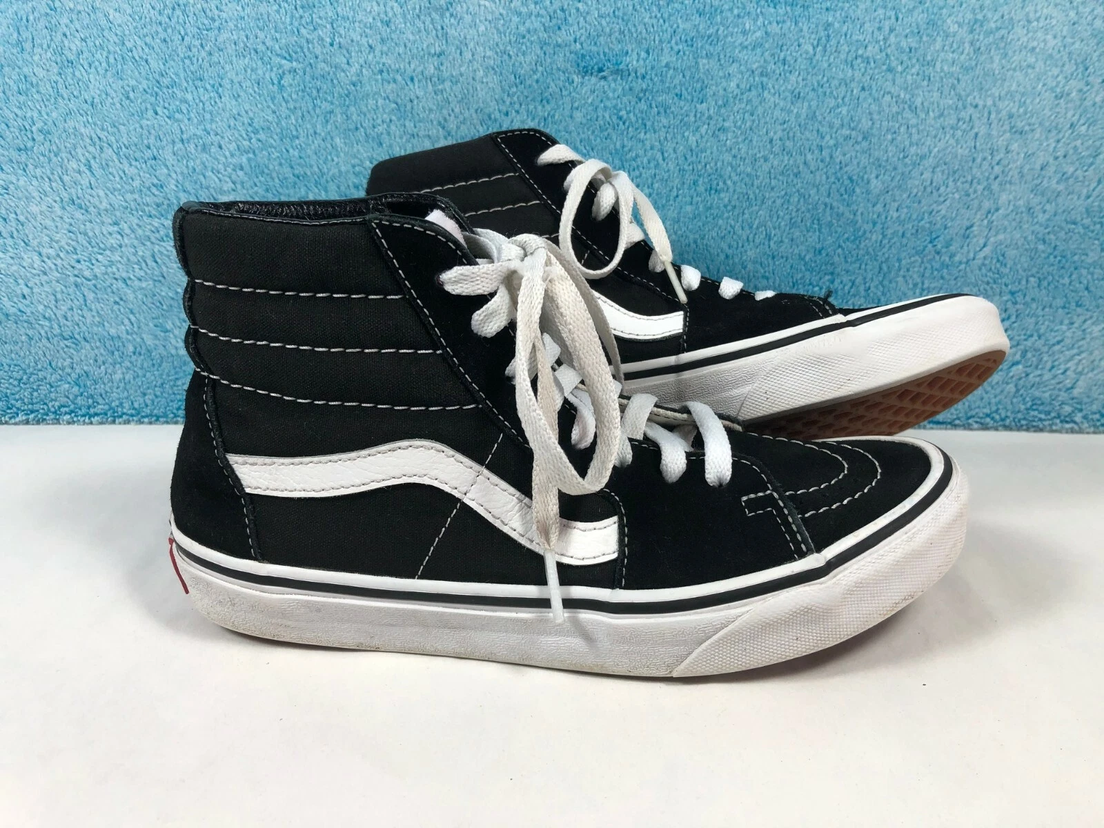 Scarpe da skateboard Vans Off The Wall SK8 alte nere bianche uomo 5 donna 6 5