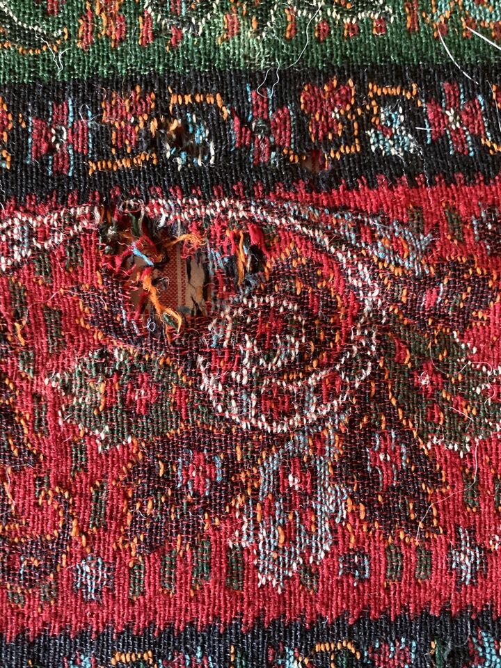 Antique 19th C. Wool Paisley Shawl Striped 66” X 66” | eBay