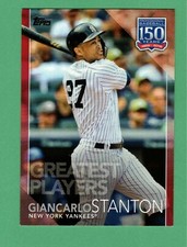 2019 TOPPS 150 YEARS OF BASEBALL GIANCARLO STANTON RED PARALLEL 10/10 YANKEES