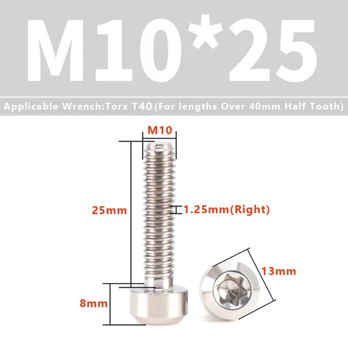 M4M5M6M8M10 Titanium Bolts Taper Cone Socket Head Motorcycle Modification Screws - Picture 204 of 205