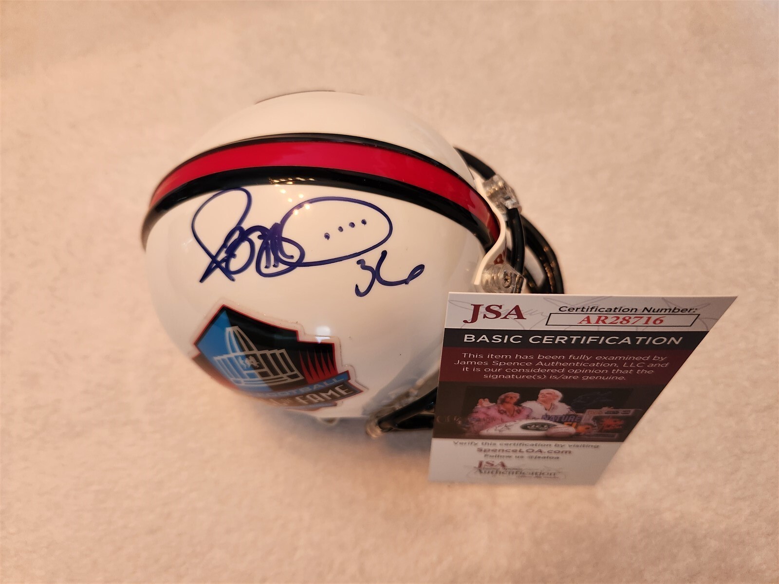 Jerome Bettis Autographed Signed Hall Of Fame Mini Helmet JSA COA Steelers 