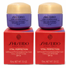 Image of 2 x SHISEIDO Vital Perfection Uplifting and Firming Advanced Day Cream 15ml each