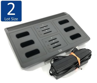 Lot of 2 Cisco 8821 Multi Battery Charger Cradle CP-MCHGR-8821 w/ AC Adapter