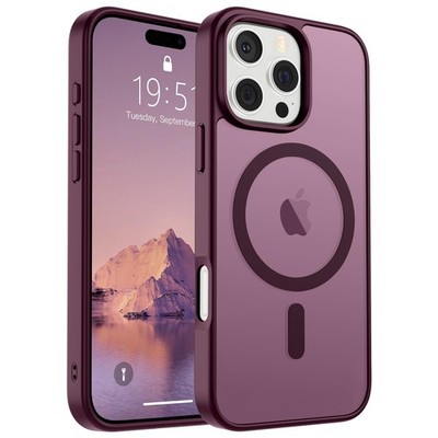 SUPFINE Magnetic for iPhone 16 Pro Max Case 16 Max, Wine Red 