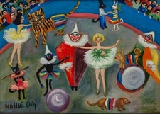 Nahui Olin Signed Oil Painting on Canvas 20x28 in Naif Art..