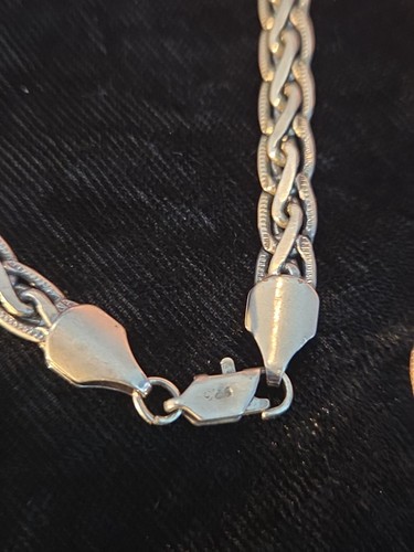 Vintage JC silver tone woven bracelet fancy edge - Picture 5 of 5